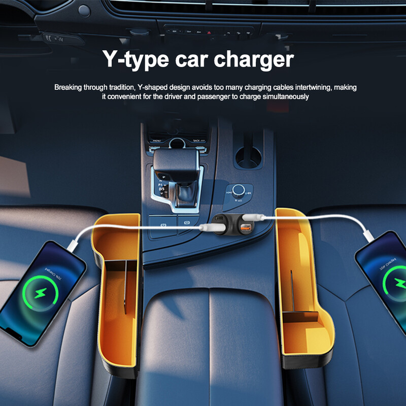 Automobilinis įkroviklis Greitas įkrovimas dvigubas USB C tipo PD telefono maitinimo adapteris, skirtas iPhone 14 13 Huawei Xiaomi Samsung iPad nešiojamam planšetiniam kompiuteriui