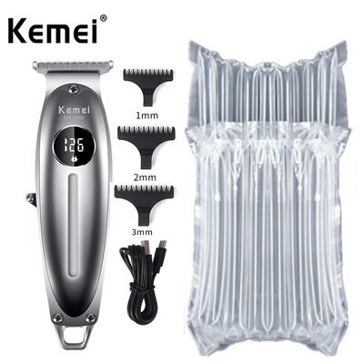 Kemei KM-1948 Zlatni profesionalni trimer za kosu s LED zaslonom Metalni stroj za šišanje s USB punjenjem Električni muški stroj za šišanje