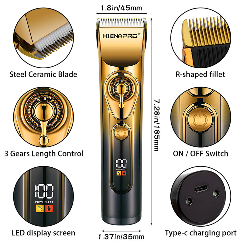 HIENA Trimer za kosu za tijelo za muškarce žene Bikini Prepone Električni trimer za kosu Punjivi aparat za šišanje Brijač Vodootporne škare