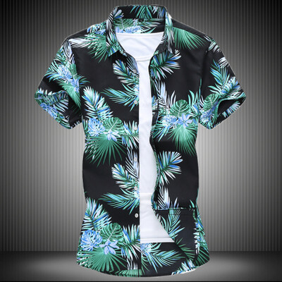 Ljetna bijela košulja kratkih rukava s printom, muške jednoredne košulje na rever Plava crna ljubičasta Camisa velika veličina S-5XL 6XL