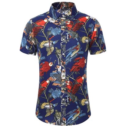 Ljetna bijela košulja kratkih rukava s printom, muške jednoredne košulje na rever Plava crna ljubičasta Camisa velika veličina S-5XL 6XL