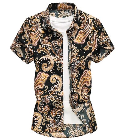 Ljetna bijela košulja kratkih rukava s printom, muške jednoredne košulje na rever Plava crna ljubičasta Camisa velika veličina S-5XL 6XL