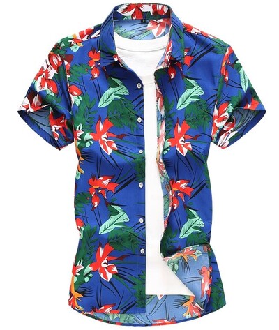 Ljetna bijela košulja kratkih rukava s printom, muške jednoredne košulje na rever Plava crna ljubičasta Camisa velika veličina S-5XL 6XL