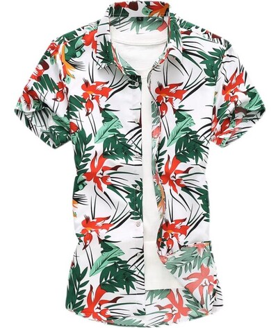 Ljetna bijela košulja kratkih rukava s printom, muške jednoredne košulje na rever Plava crna ljubičasta Camisa velika veličina S-5XL 6XL