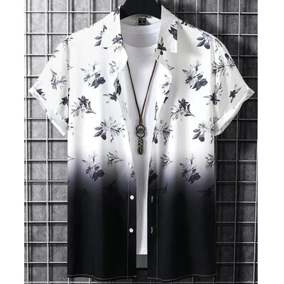 Havajska košulja s cvjetnim 3d printom Muškarci Ženska moda Turn Down Hawaii košulje za plažu Muška bluza Muške vocation Flower Camisas Ljeto