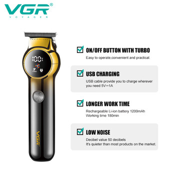 VGR Hair Trimmer Electric Haircut Machine Professional Haircut Hair Clipper Cordless Hair cutting Machine Trimmer for Men V-989