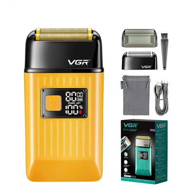 VGR profesionalni električni brijač za kosu i bradu za muškarce Trimer za bradu Stroj za mokro suho brijanje s digitalnim zaslonom za brijanje za muškarce V-357
