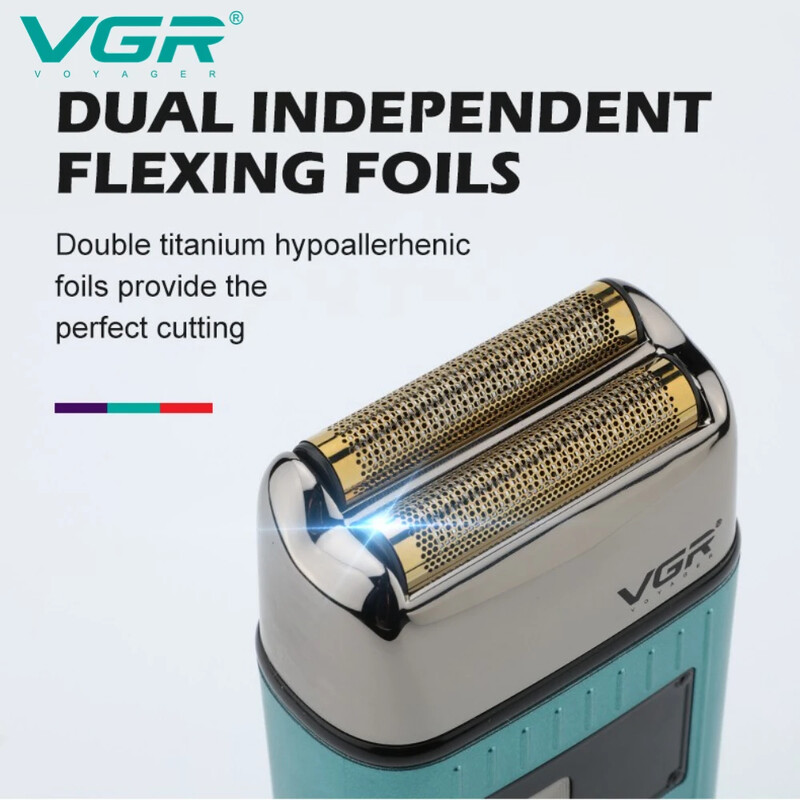 VGR profesionalni električni brijač za kosu i bradu za muškarce Trimer za bradu Stroj za mokro suho brijanje s digitalnim zaslonom za brijanje za muškarce V-357