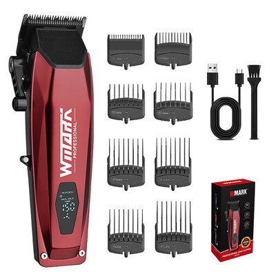 Επαγγελματική ηλεκτρική κουρευτική μηχανή WMARK NG-125 7500RPM Περιστρεφόμενο λάδι κινητήρα Head Barber Shop Trimmer for Man Blade 5 προσαρμογές