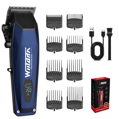 Επαγγελματική ηλεκτρική κουρευτική μηχανή WMARK NG-125 7500RPM Περιστρεφόμενο λάδι κινητήρα Head Barber Shop Trimmer for Man Blade 5 προσαρμογές