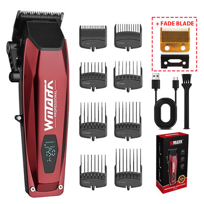Επαγγελματική ηλεκτρική κουρευτική μηχανή WMARK NG-125 7500RPM Περιστρεφόμενο λάδι κινητήρα Head Barber Shop Trimmer for Man Blade 5 προσαρμογές