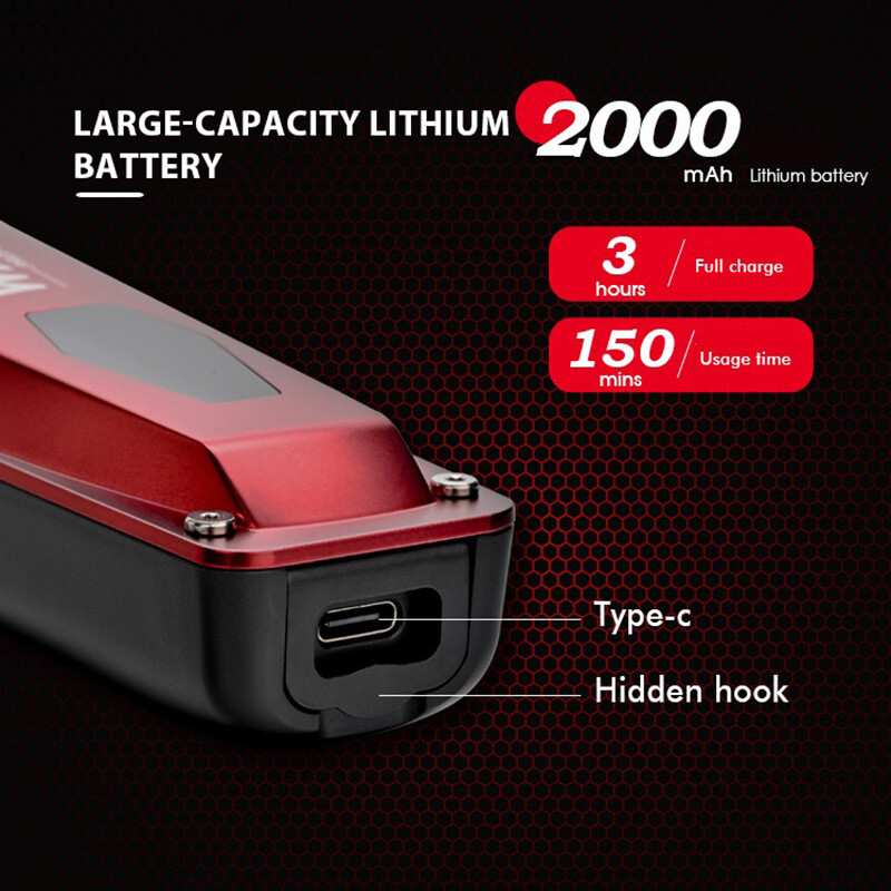 Επαγγελματική ηλεκτρική κουρευτική μηχανή WMARK NG-125 7500RPM Περιστρεφόμενο λάδι κινητήρα Head Barber Shop Trimmer for Man Blade 5 προσαρμογές