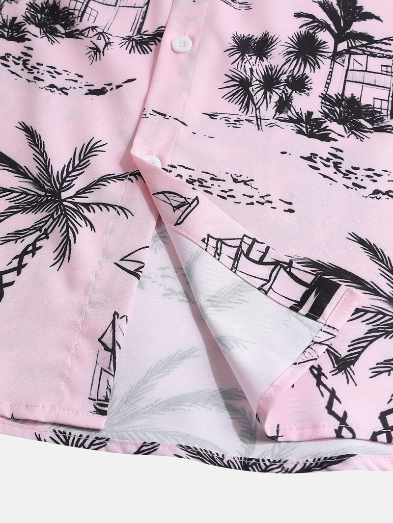 Muška ljetna košulja s printom kratkih rukava Tanka košulja za plažu Muška odjeća Ležerna košulja