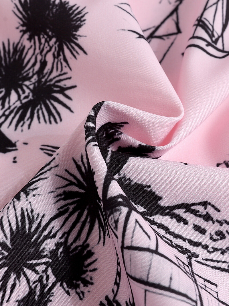 Muška ljetna košulja s printom kratkih rukava Tanka košulja za plažu Muška odjeća Ležerna košulja