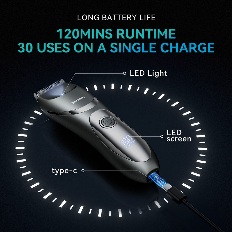 KENSEN S5 Trimmer de tuns pentru corp inghinal Aparator de ras cu bile pentru barbati, femei, tuns pentru ingrijire corporala, pentru indepartarea parului, aparat de tuns ceramica, epilator pentru bikini