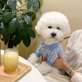 Lemmiklooma sügis- ja talveriided Teddy kootud kampsun puudli lillede riided polosärk Kutsika soojad kahe jalaga riided