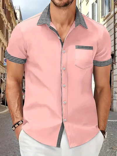 Muške ležerne modne majice kratkih rukava s printom, muške košulje za ljetni odmor za poslovni odmor na plaži, muške majice