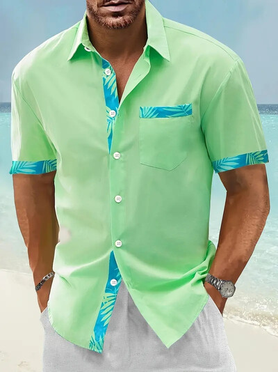 Muške ležerne modne majice kratkih rukava s printom, muške košulje za ljetni odmor za poslovni odmor na plaži, muške majice