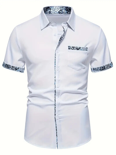 Muške ležerne modne majice kratkih rukava s printom, muške košulje za ljetni odmor za poslovni odmor na plaži, muške majice