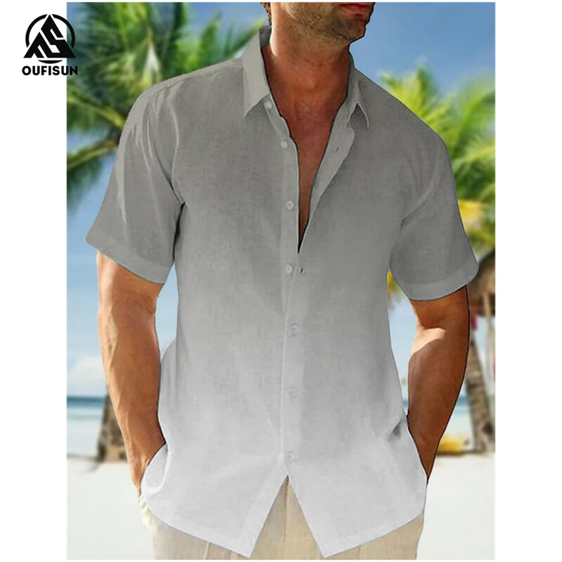 2024 Ležerne muške košulje Ljetna odjeća Gradijentna grafika Odjeća Odmor na moru Prevelike majice kratkih rukava za muške košulje
