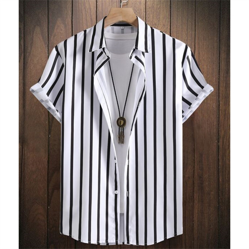 Havajske košulje za plažu Ljetna muška košulja 3D print Vintage košulja s prugama Muška modna ulična odjeća Bluza kratkih rukava Odjeća za zanimanje