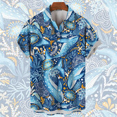 Meeste särgid Hawaii Sea Animal Print Tops 2024 Uus suvine ülisuur T-särk Naiste vaalad Turtl Graafilised lühikeste varrukatega unisex topid