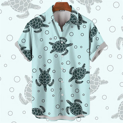 Meeste särgid Hawaii Sea Animal Print Tops 2024 Uus suvine ülisuur T-särk Naiste vaalad Turtl Graafilised lühikeste varrukatega unisex topid