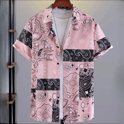 Vintage havajske košulje za muškarce Majice kratkih rukava s otisnutim etničkim uzorkom Modna ležerna muška odjeća Široka prevelika muška košulja