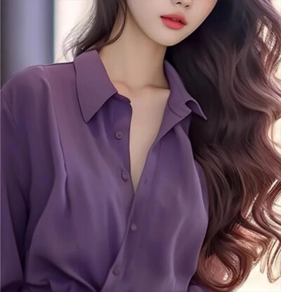 2024. aasta uus tipptasemel Feelstylish Preppy Style lilla särk naiste kevadhooaja ainulaadne elegantne vabaaja särk