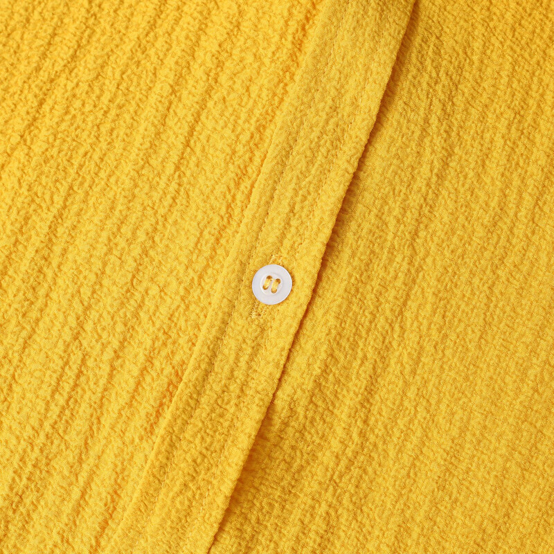 Žuta pamučna lanena košulja za plažu kratkih rukava za muškarce, nove prozračne havajske košulje za ljeto 2024., ležerna blagdanska košulja za odmor