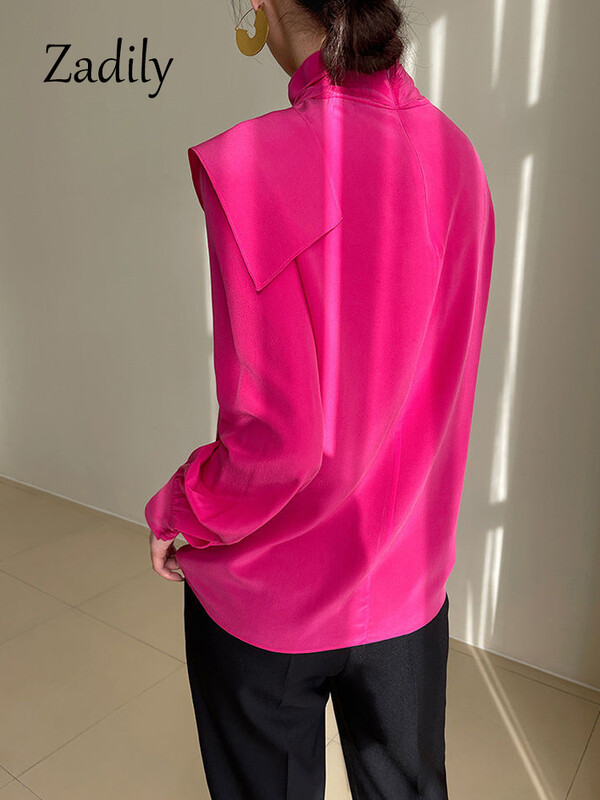 2024. aasta sügisene kontori naiste pluus Korea stiilis kikilips pikkade varrukatega šifoonist särk Töö Naiste riided ühevärvilised topid