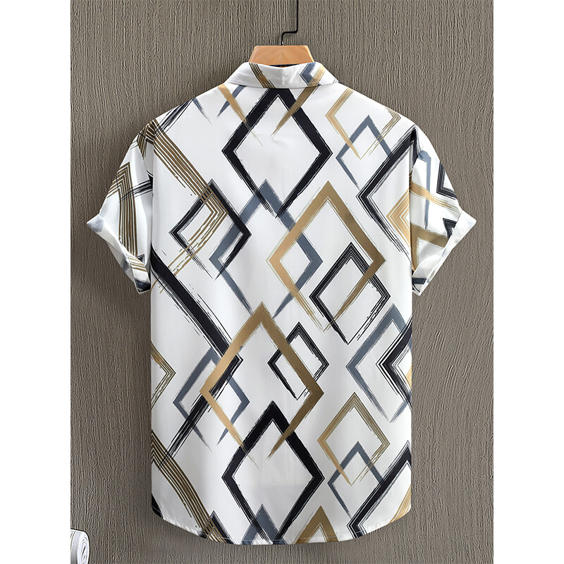 Cămașă pentru bărbați, cu mâneci scurte, pentru vara 2024, ocazională de vacanță