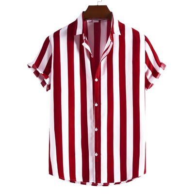 Hawaiian Stripes vienkāršs krekls vīriešiem ikdienas modes ielas apģērbs Dazn īsām piedurknēm elpojošs augšējais apģērbs Harajuku svētki