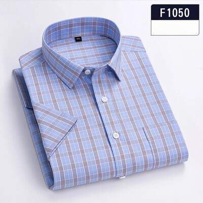 Novo u visokoj kvaliteti košulje 100% pamuk, ljetne muške majice kratkih rukava, uski kroj, ležerna košulja, tanke karirane majice, mekana uredska odjeća