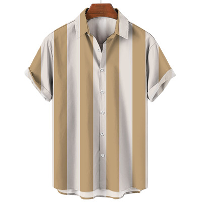 Muška havajska košulja kratkih rukava, elegantna ljetna prugasta moda s printom, ležerna društvena prevelika Y2k Harajuku luksuzna odjeća, vruća