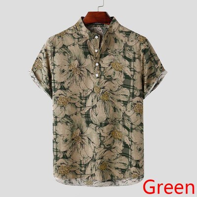 INCERUN Meeste trükitud Camisa Masculina suvine Hawaii pluus Meeste vintage särgid lühikeste varrukatega reväär Camisa vabaaja nööbid, pluusid