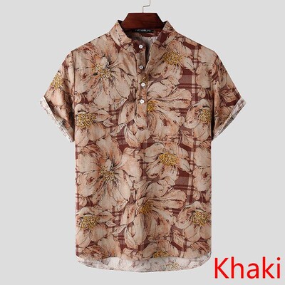 INCERUN Meeste trükitud Camisa Masculina suvine Hawaii pluus Meeste vintage särgid lühikeste varrukatega reväär Camisa vabaaja nööbid, pluusid