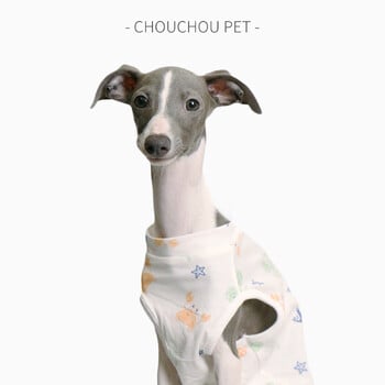 Καλοκαιρινά ρούχα για σκύλους Ιταλικά Greyhound Whippet καλοκαιρινό γιλέκο βαμβακερά εμπριμέ ρούχα για σκύλους