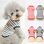 Prugasti psić Prsluk bez rukava Proljeće Ljeto Odjeća za kućne ljubimce za male pse Pomeranian Chihuahua Puloveri Majice za mačiće Odjeća