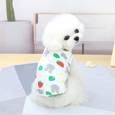 Odjeća za kućne ljubimce sa slatkim printom voća Ljetni pamučni prsluk za pse za male pse Chihuahua Pomeranian Puppy T-shirt Odjevna oprema ropa perro