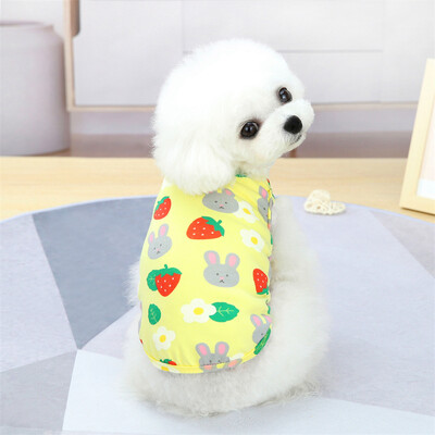 Odjeća za kućne ljubimce sa slatkim printom voća Ljetni pamučni prsluk za pse za male pse Chihuahua Pomeranian Puppy T-shirt Odjevna oprema ropa perro