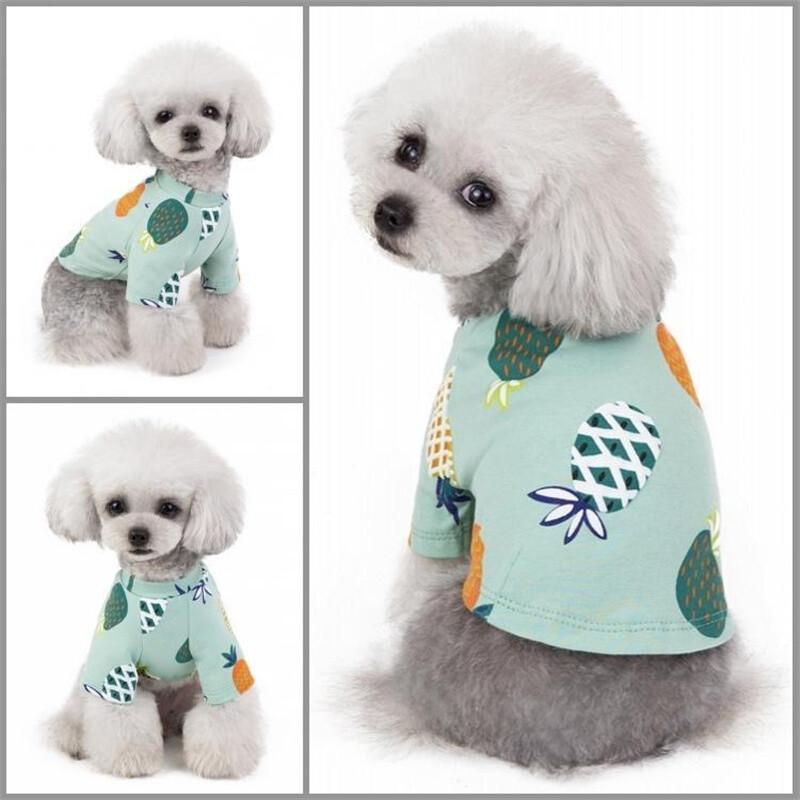 Odjeća za kućne ljubimce sa slatkim printom voća Ljetni pamučni prsluk za pse za male pse Chihuahua Pomeranian Puppy T-shirt Odjevna oprema ropa perro