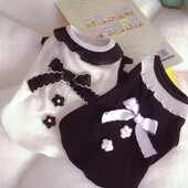 Koeravest Trend Bow Riided Kevadsuvi Šnautser Väike koerakutsikas Kaisukoer Kass Must Valge Vest Kutsika Riided Tühjad koerasärgid