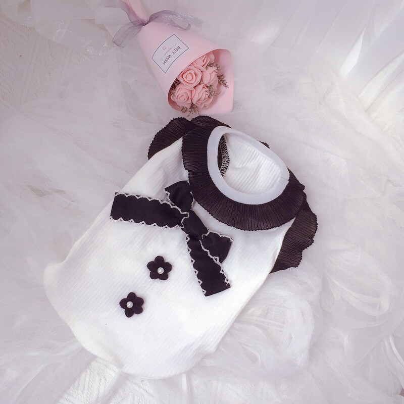 Koeravest Trend Bow Riided Kevadsuvi Šnautser Väike koerakutsikas Kaisukoer Kass Must Valge Vest Kutsika Riided Tühjad koerasärgid