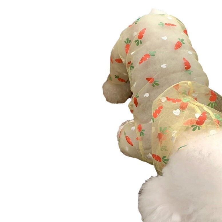 Ljetna četveronožna odjeća s kapuljačom od mrkve i mrkve, tanka, prozračna, otporna na komarce, hladna odjeća za pse, štene malog psa, medo