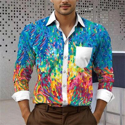 Nova muška košulja s 3D ispisom iz 2024., proljeće/ljeto, poslovna, ležerna košulja s dugim rukavima S-6XL, udobna tkanina