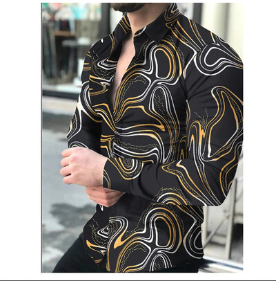 Nova muška košulja s 3D ispisom iz 2024., proljeće/ljeto, poslovna, ležerna košulja s dugim rukavima S-6XL, udobna tkanina