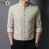 Nova muška ležerna prugasta košulja s reverima za ljetnu modnu udobnost bez peglanja Top otporan na bore