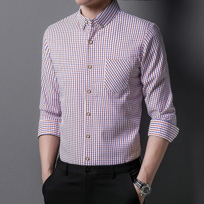 Nova muška ležerna prugasta košulja s reverima za ljetnu modnu udobnost bez peglanja Top otporan na bore