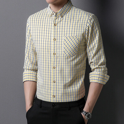 Nova muška ležerna prugasta košulja s reverima za ljetnu modnu udobnost bez peglanja Top otporan na bore